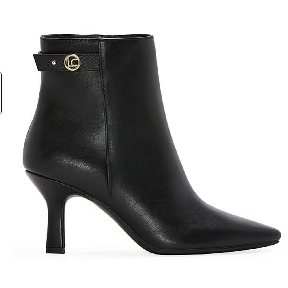Minimalist Liz Claiborne Black Pointed Toe Kitten Heel Ankle Booties 11 NEW